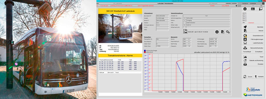 Monitoring the charging stations of the e-bus fleet of the city of Jena